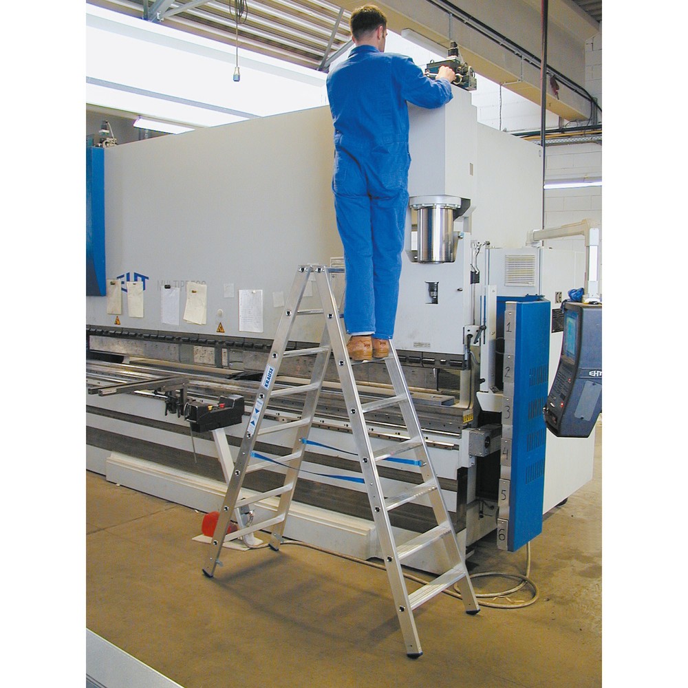 Product afbeelding: Trapladder KRAUSE®, 2-zijdig oploopbaar, ultrasterk geflenste verbindingen van aluminium, stahoogte 0,70 m