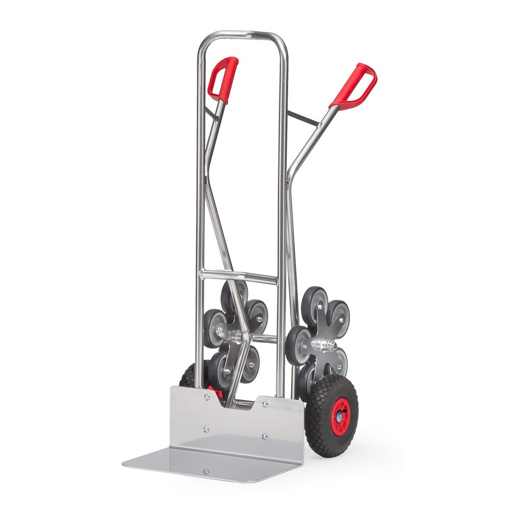 Product afbeelding: Trapsteekwagen fetra®, 5-armige wielster, draagvermogen 200 kg, steekplaat bxd 480 x 300 mm, aluminium