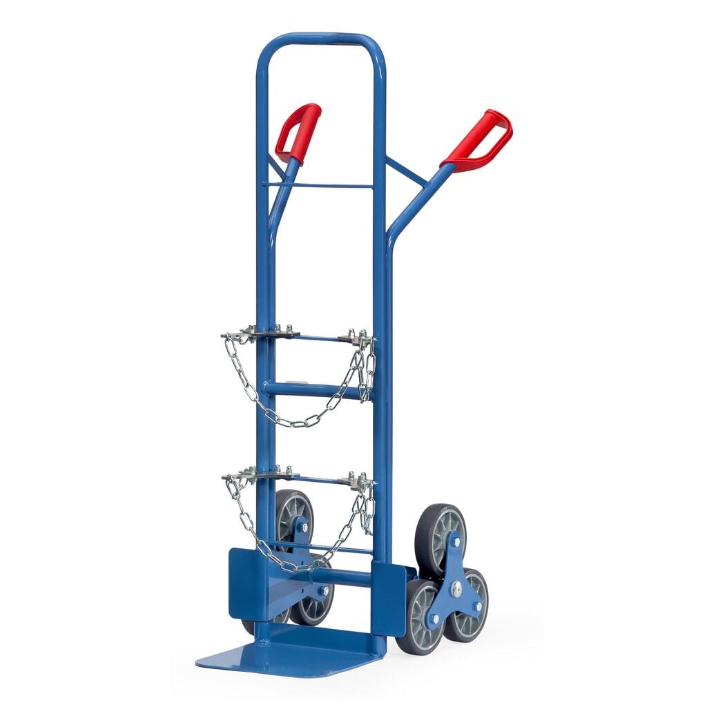 Trapsteekwagen fetra® voor stalen flessen, draagvermogen 200 kg Product afbeelding: Trapsteekwagen fetra® voor stalen flessen, draagvermogen 200 kg