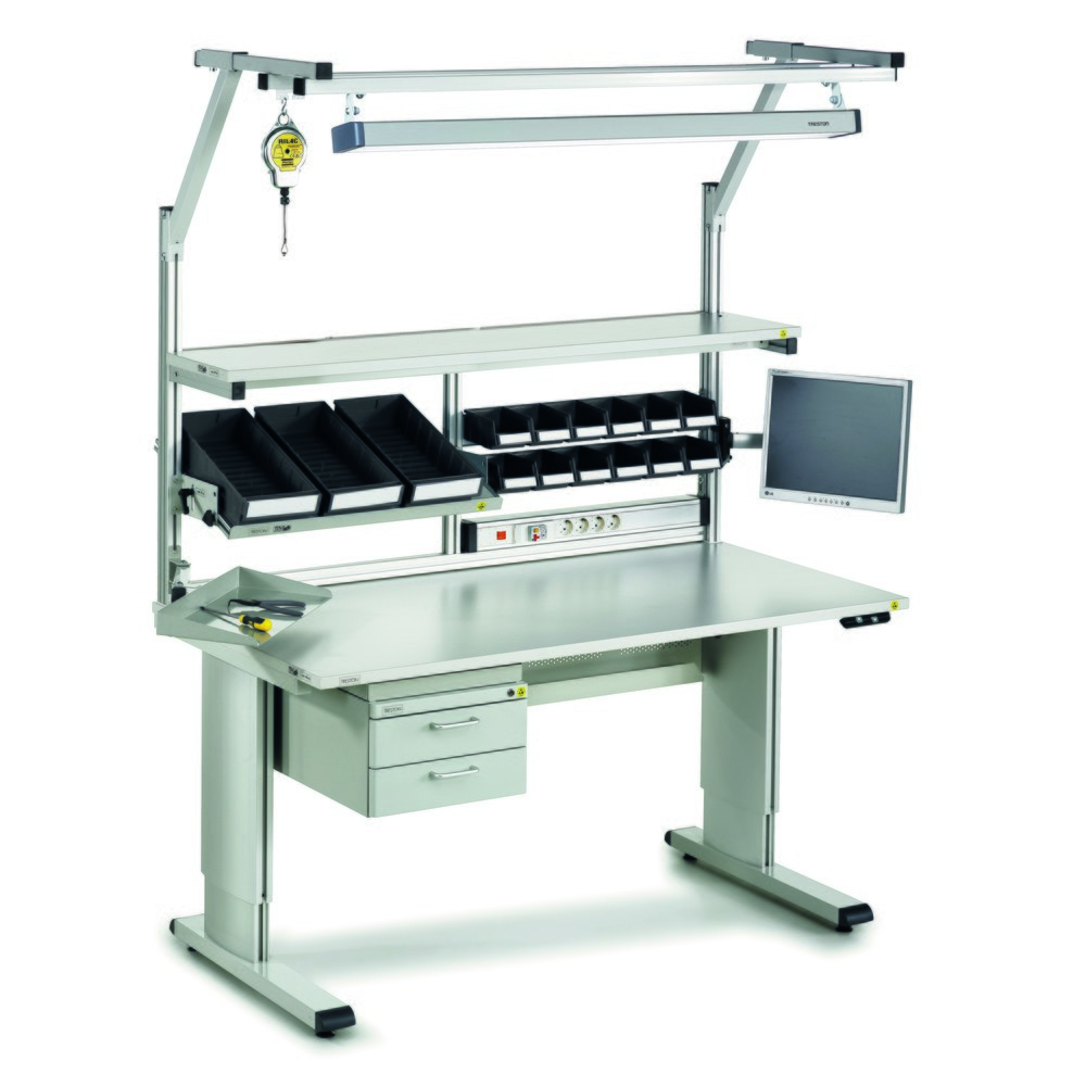 Productafbeelding nr. 2: Werktafel TRESTON WB, ESD, elektrisch in hoogte verstelbaar, bxd 1.500 x 800 mm, met kabelgoot
