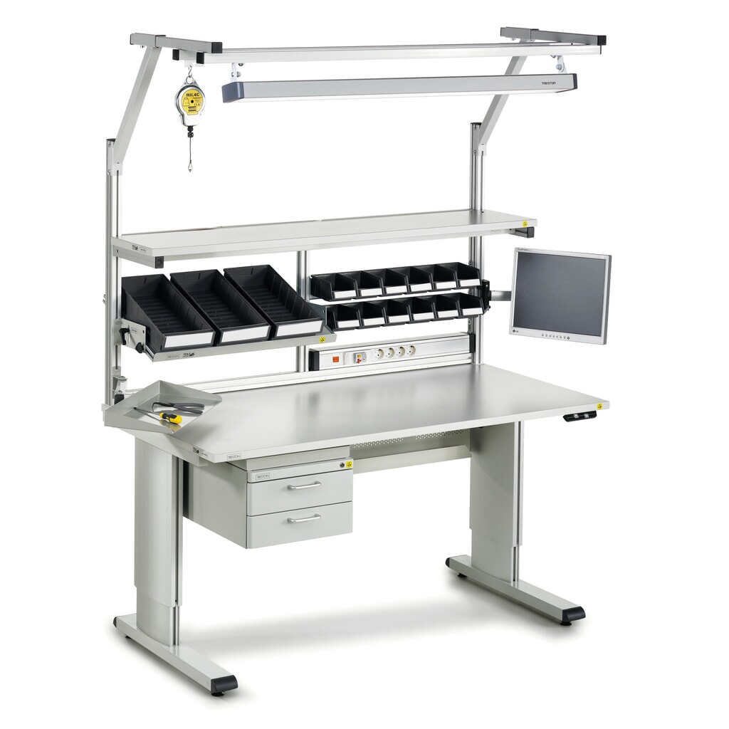 Productafbeelding nr. 6: Werktafel TRESTON WB, ESD, elektrisch in hoogte verstelbaar, bxd 1.800 x 800 mm, met kabelgoot