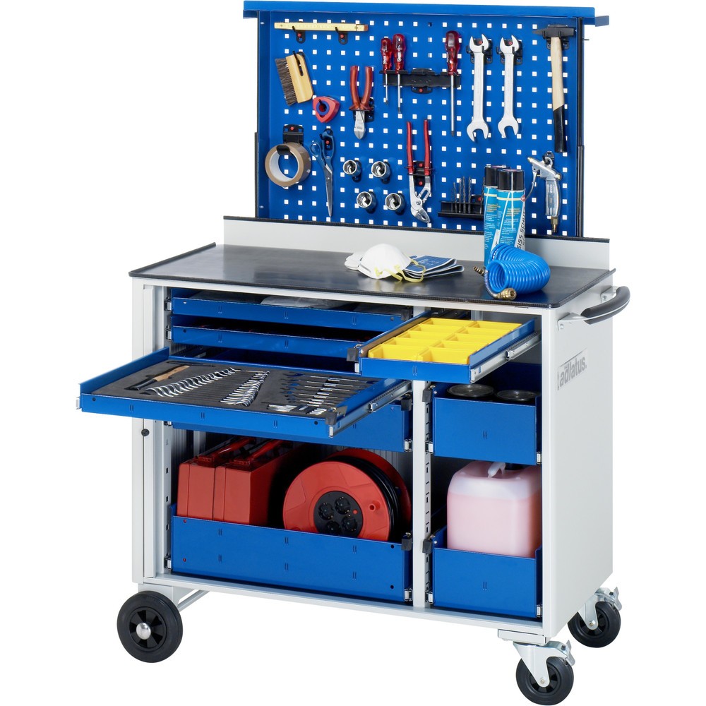 Productafbeelding nr. 2: Uitschuifbare geperforeerde wand RAU voor gereedschapswagen incl. metalen bekleding