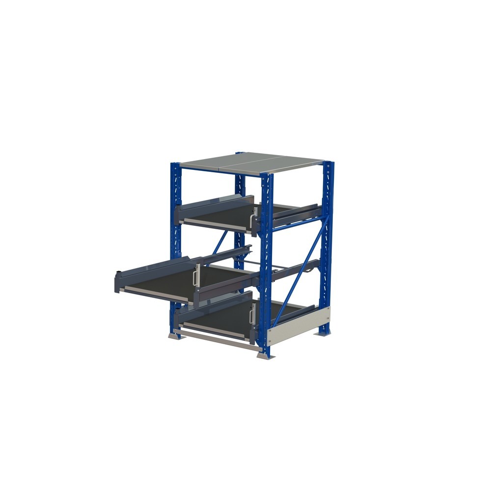 Product afbeelding: Uittrekstelling voor zware lasten met 3 lades, draagvermogen 600 kg, uittrekdiepte 70 %