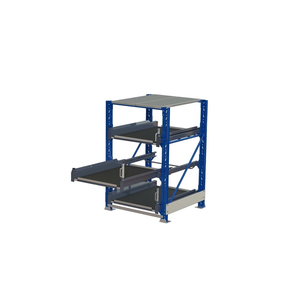 Uittrekstelling voor zware lasten met 3 lades, draagvermogen 600 kg, uittrekdiepte 70 % Product afbeelding: Uittrekstelling voor zware lasten met 3 lades, draagvermogen 600 kg, uittrekdiepte 70 %