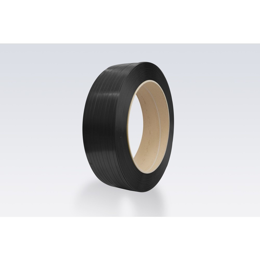 Product afbeelding: Omsnoeringsband van PP, automatenkwaliteit, 18 mm x 1.500 str.m., dikte 0,90 mm, kerndiameter 406 mm, 2 stuks/verp., zwart