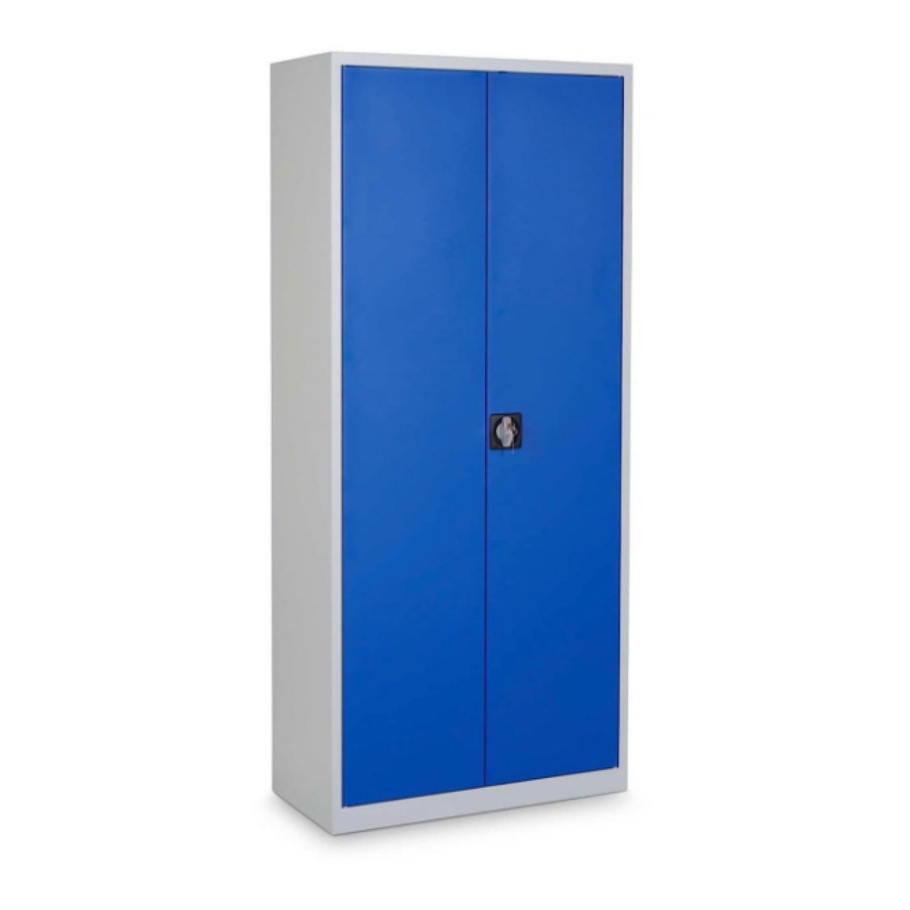 Productafbeelding nr. 1: Universele kast HEMMDAL HUS-1, cilinderslot voor draaivergrendeling, 4,5 OH, hxbxd 1800 x 800 x 380 mm, gepoedercoate legborden, lichtgrijs / gentiaanblauw