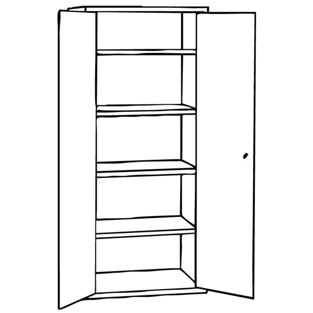 Universele kast HEMMDAL HUS-1, cilinderslot voor draaivergrendeling, 4,5 OH, hxbxd 1800 x 800 x 380 mm, verzinkte legborden, lichtgrijs Productafbeelding nr. 2: Universele kast HEMMDAL HUS-1, cilinderslot voor draaivergrendeling, 4,5 OH, hxbxd 1800 x 800 x 380 mm, verzinkte legborden, lichtgrijs