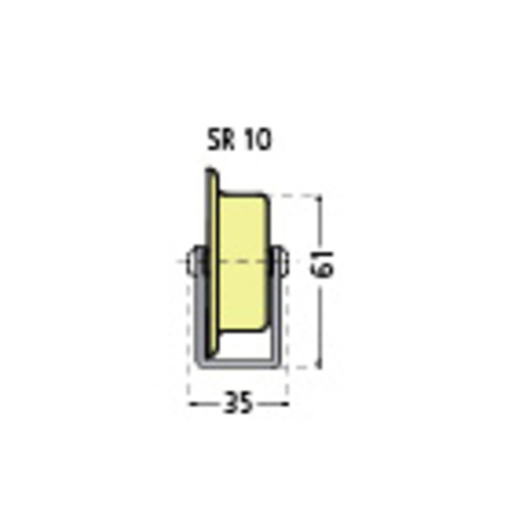 Productafbeelding nr. 2: Universele rollenrail, kunststof rollen, met spoorkrans, verdeling 100 mm, cap. per rol 10 kg