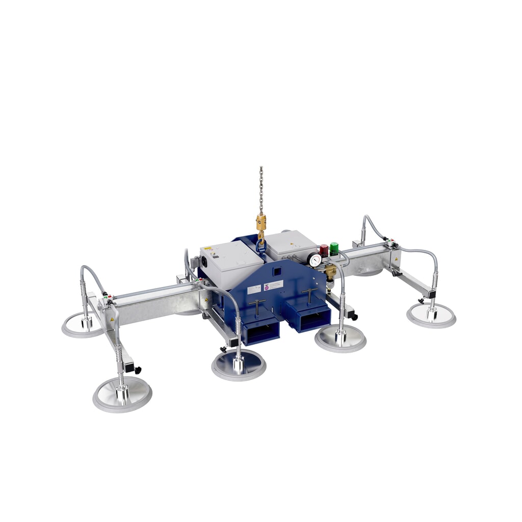 Vacuümheffer AERO-LIFT® AERO-SELECT, met 4 zuigplaten, draagvermogen 150 kg, dwarsbalklengte 2.000 mm Productafbeelding nr. 1: Vacuümheffer AERO-LIFT® AERO-SELECT, met 4 zuigplaten, draagvermogen 150 kg, dwarsbalklengte 2.000 mm
