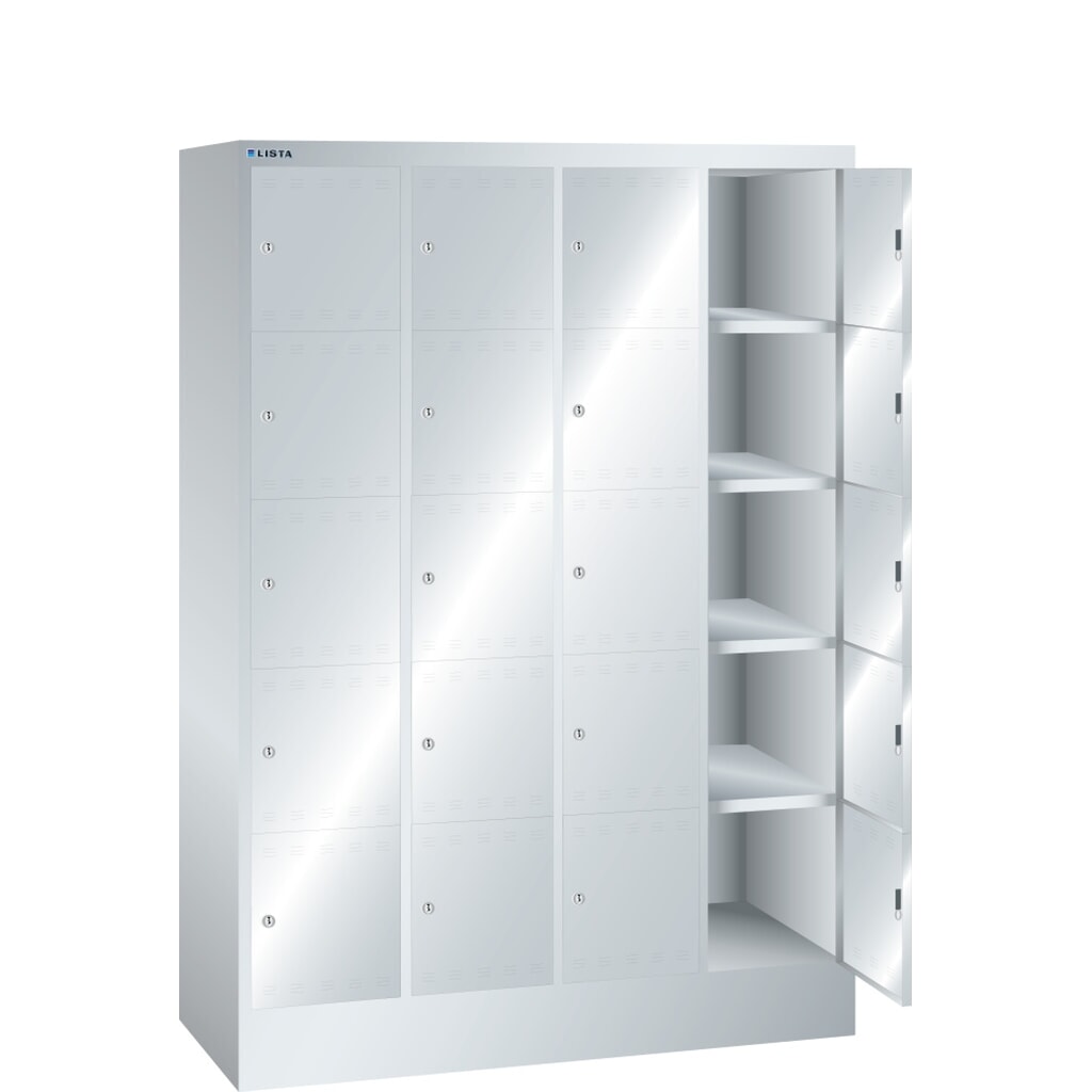 Product afbeelding: Vakkenkast LISTA, (bxdxh) 1200x500x1695 mm, 4x5 vakken, cilinderslot