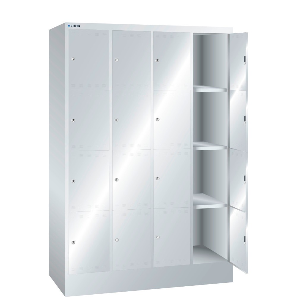 Product afbeelding: Vakkenkast LISTA, (bxdxh) 1200x500x1795 mm, 4x4 vakken, cilinderslot