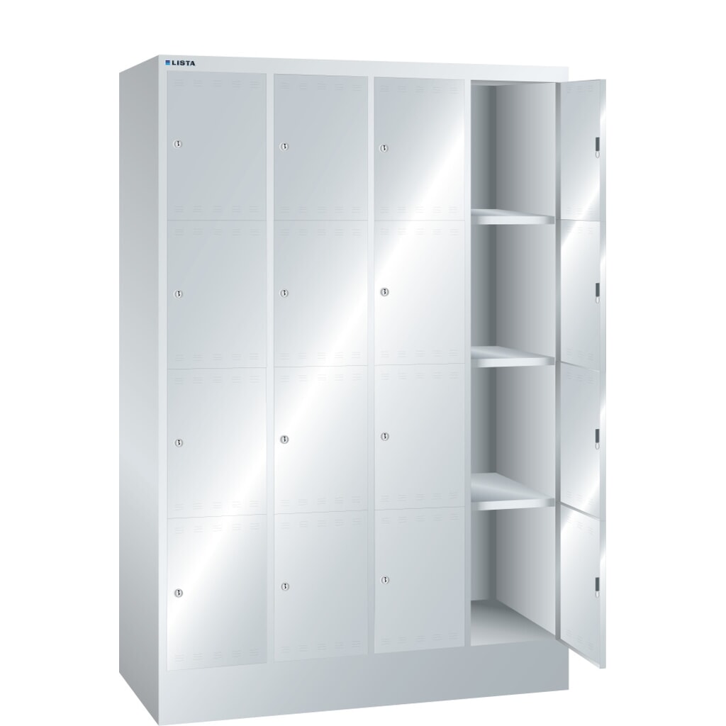 Product afbeelding: Vakkenkast LISTA, (bxdxh) 1200x500x1795 mm, 4x4 vakken, cilinderslot
