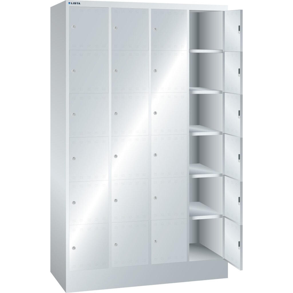 Product afbeelding: Vakkenkast LISTA, (bxdxh) 1200x500x1995 mm, 4x6 vakken, slot