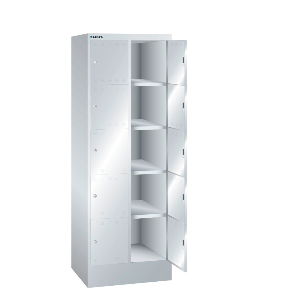 Product afbeelding: Vakkenkast LISTA, (bxdxh) 610x500x1695 mm, 2x5 vakken, slot
