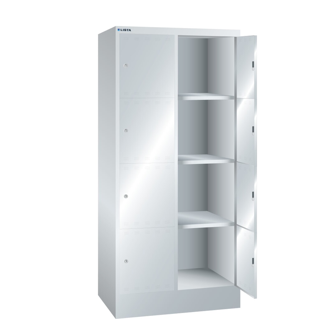 Vakkenkast LISTA, (bxdxh) 810x500x1795 mm, 2x4 vakken, cilinderslot