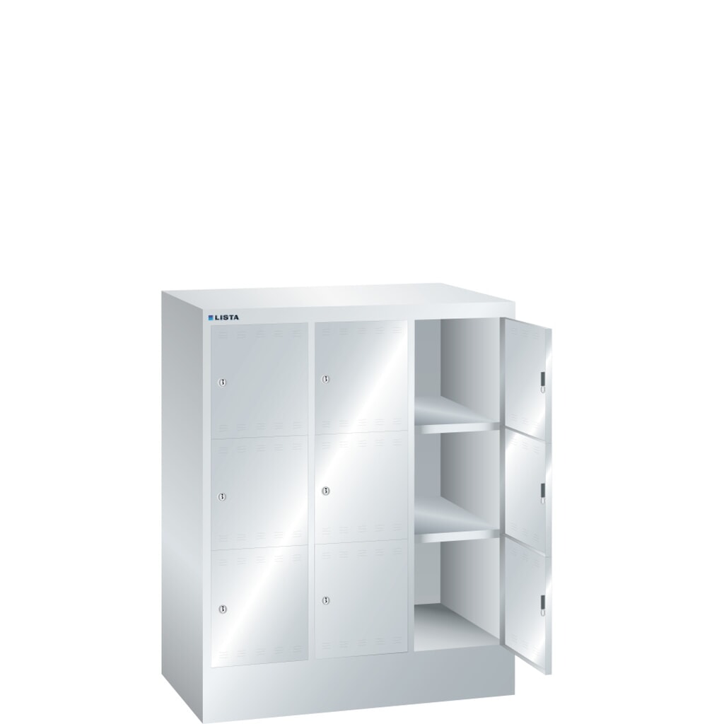 Product afbeelding: Vakkenkast LISTA, (bxdxh) 905x500x1095 mm, 3x3 vakken, cilinderslot