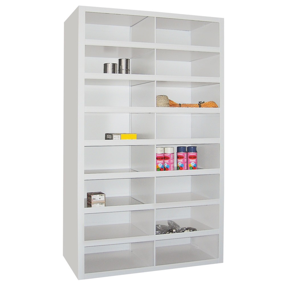 Product afbeelding: Vakkenkast PAVOY, 16 vakken van 180 x 455 x 220 mm, resedagroen