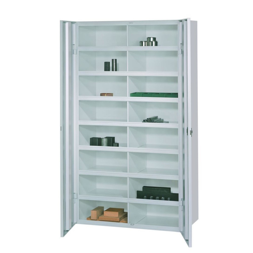 Product afbeelding: Vakkenkast PAVOY met deuren, 16 vakken van 180 x 455 x 470 mm, zinkgeel, lichtblauw