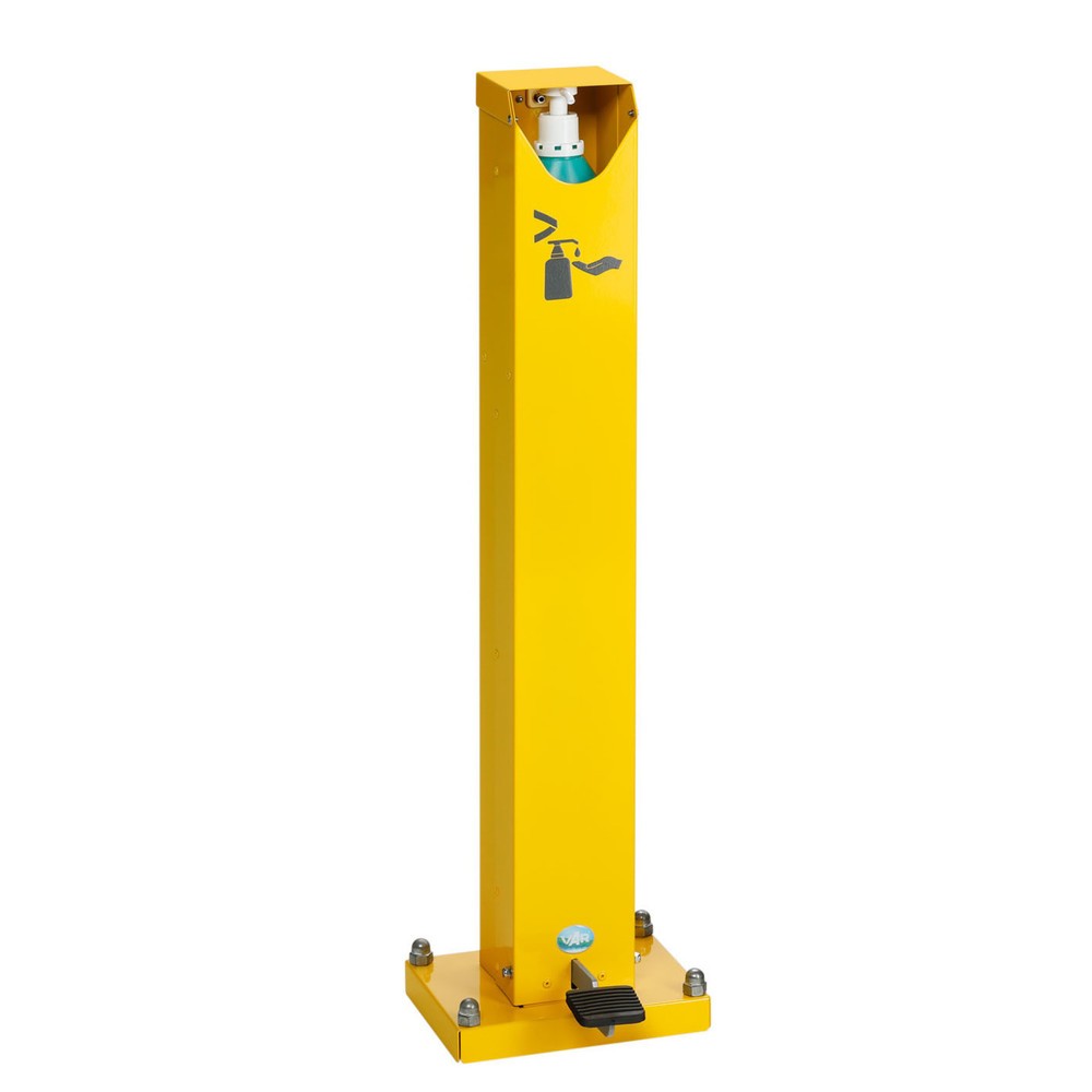 Product afbeelding: VAR ® handdesinfectiedispenser HDS 85, vloermontage, met dispenser en voetpedaal, geel