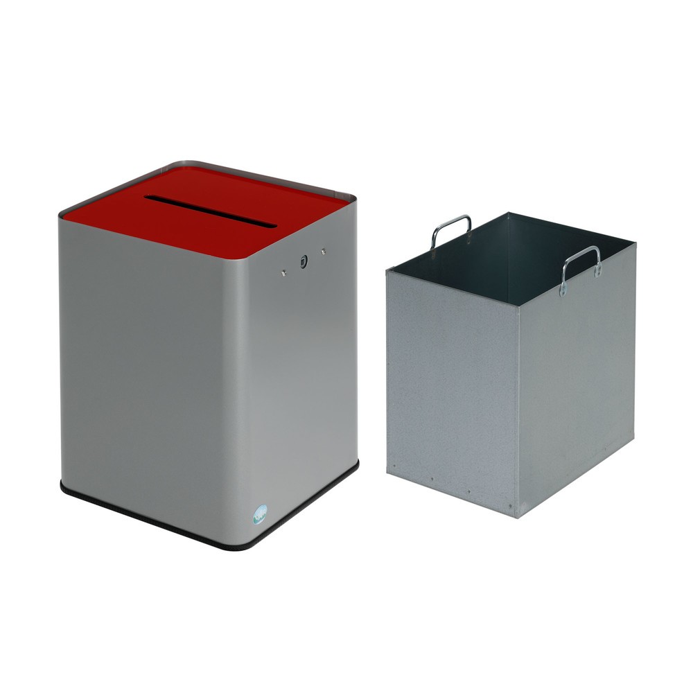 Productafbeelding nr. 2: VAR ® papiermand P40, DSGVO-conform, zilver/rood