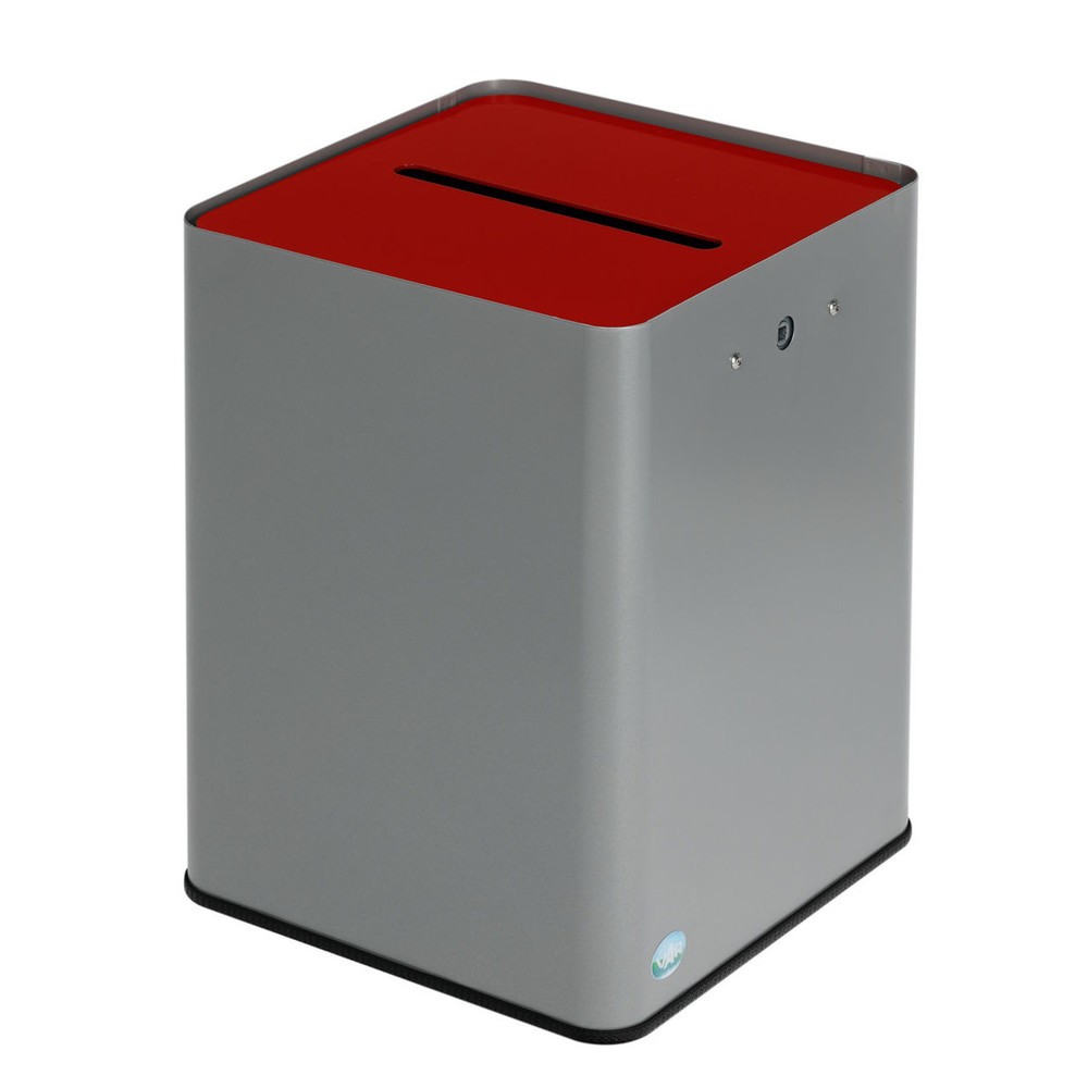 Product afbeelding: VAR ® papiermand P40, DSGVO-conform, zilver/rood