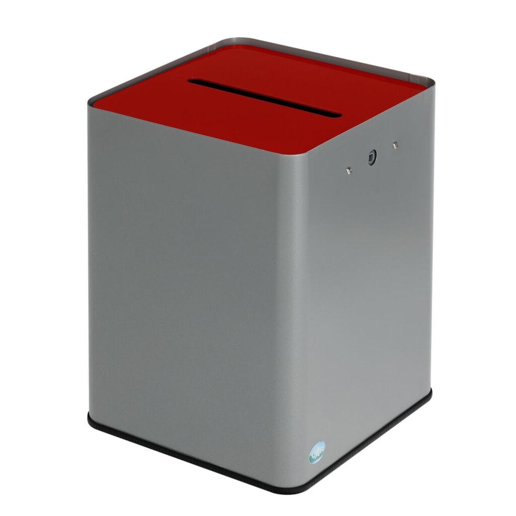 Productafbeelding nr. 1: VAR ® papiermand P40, DSGVO-conform, zilver/rood