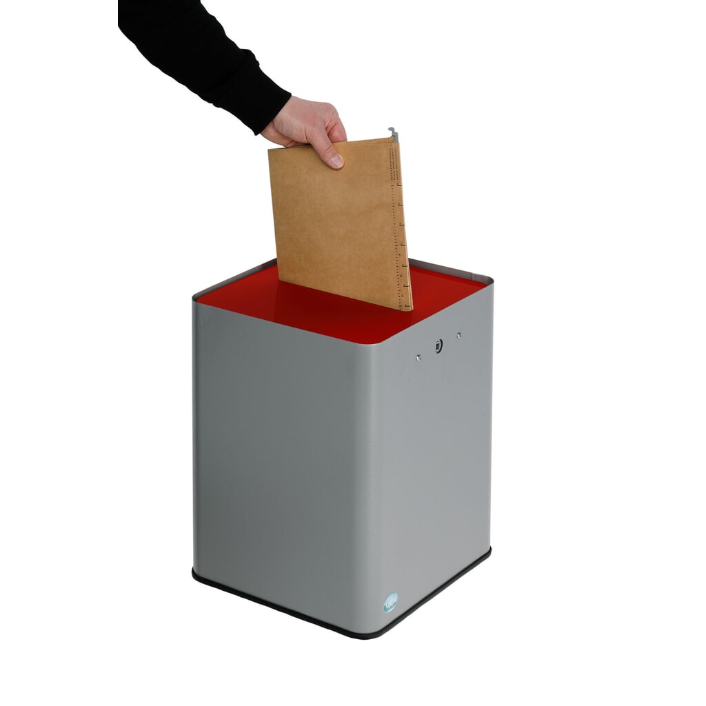 VAR ® papiermand P40, DSGVO-conform, zilver/rood Productafbeelding nr. 3: VAR ® papiermand P40, DSGVO-conform, zilver/rood