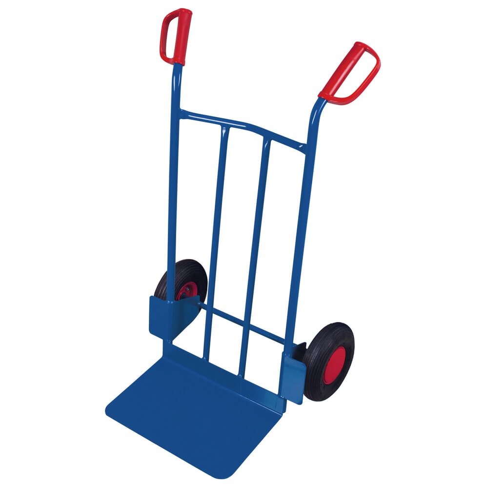 Product afbeelding: VARIOfit® steekwagen van buizenstaal, draagvermogen 250 kg, schep BxD 480 x 300 mm, hxbxd 1.110 x 690 x 600 mm, luchtbanden, gentiaanblauw