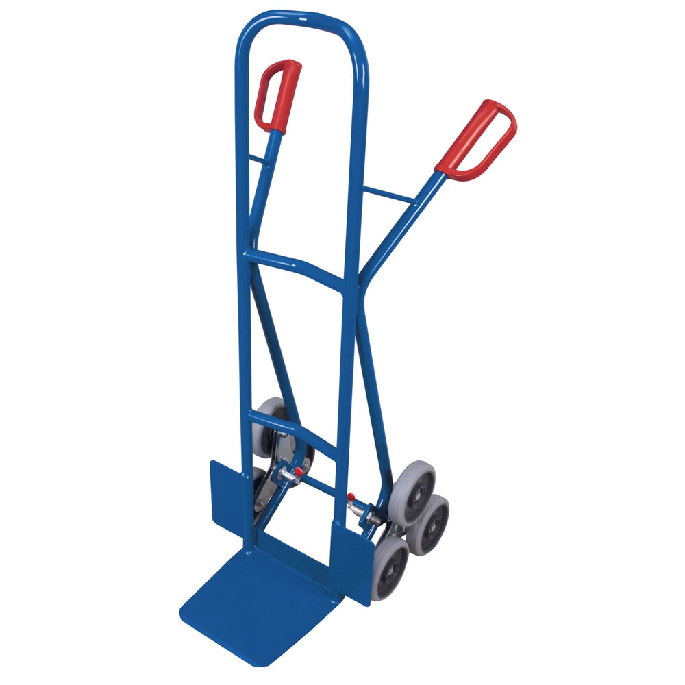 Productafbeelding nr. 1: VARIOfit® trapklimmer-steekwagen van staal, draagvermogen 200 kg, 3-armige wielnaaf, schep BxD 300 x 255 mm, thermoplastische banden, gentiaanblauw