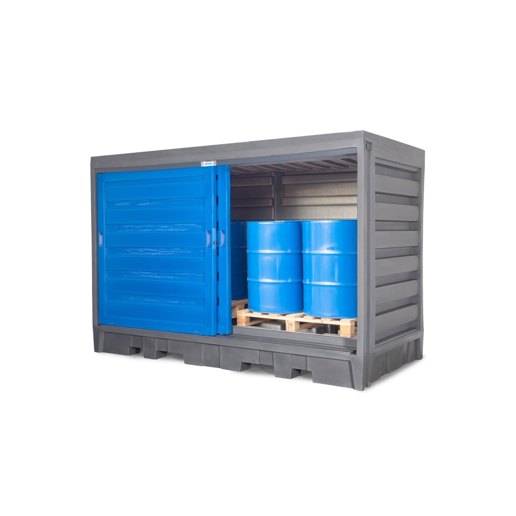 Vatendepot van PE, hxbxd 2.170 x 3.200 x 1.740 mm, 2x IBC of 8x 200 l Productafbeelding nr. 3: Vatendepot van PE, hxbxd 2.170 x 3.200 x 1.740 mm, 2x IBC of 8x 200 l