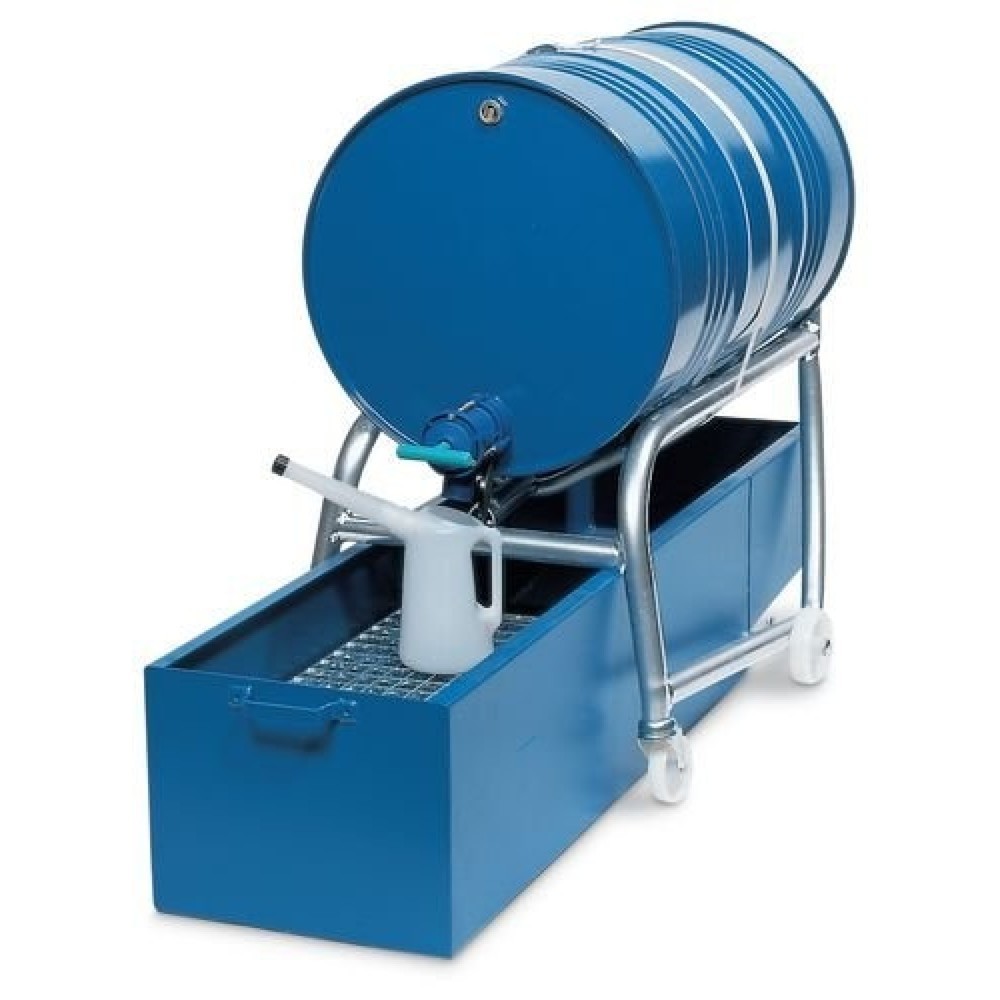 Product afbeelding: Vatenkantelaar met hendelstang, voor 1 vat van 200 liter, incl. rollensteun en lekbak