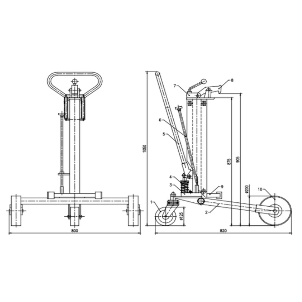 Productafbeelding nr. 2: Vatenlifter, hefhoogte 345 mm, cap. 250 kg, RAL 3020 verkeersrood
