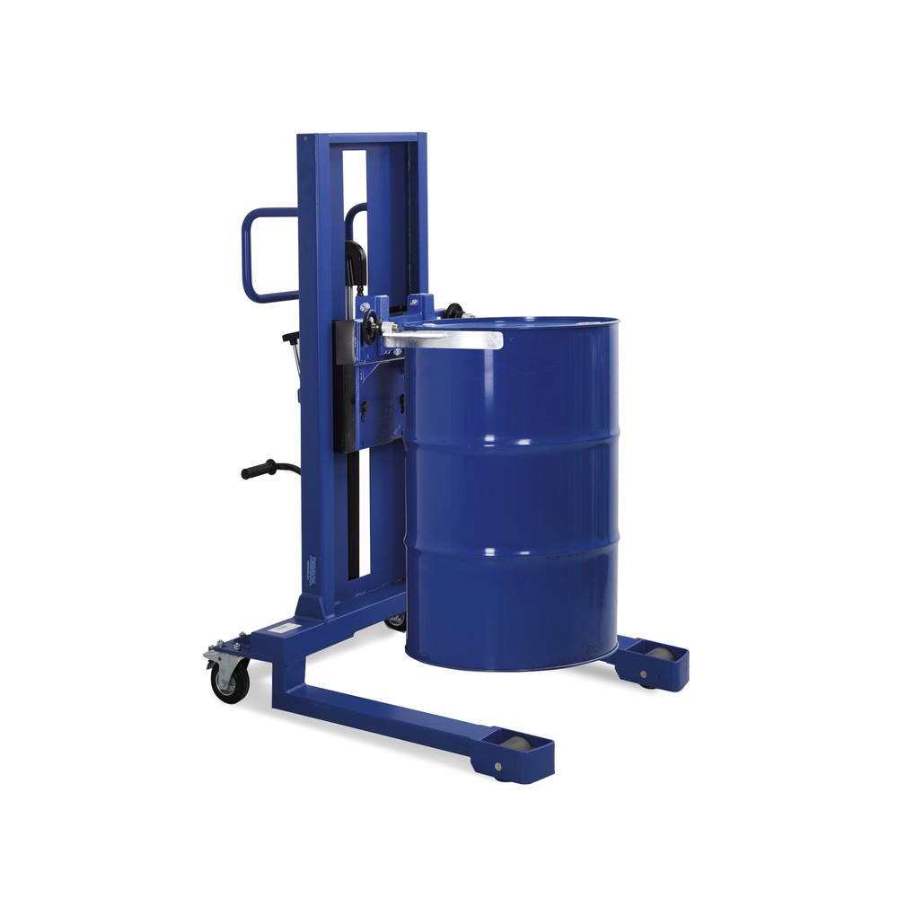 Productafbeelding nr. 1: Vatenheffer met vatenklem, voor PE-vaten, breed wielstel, hefhoogte 520 mm