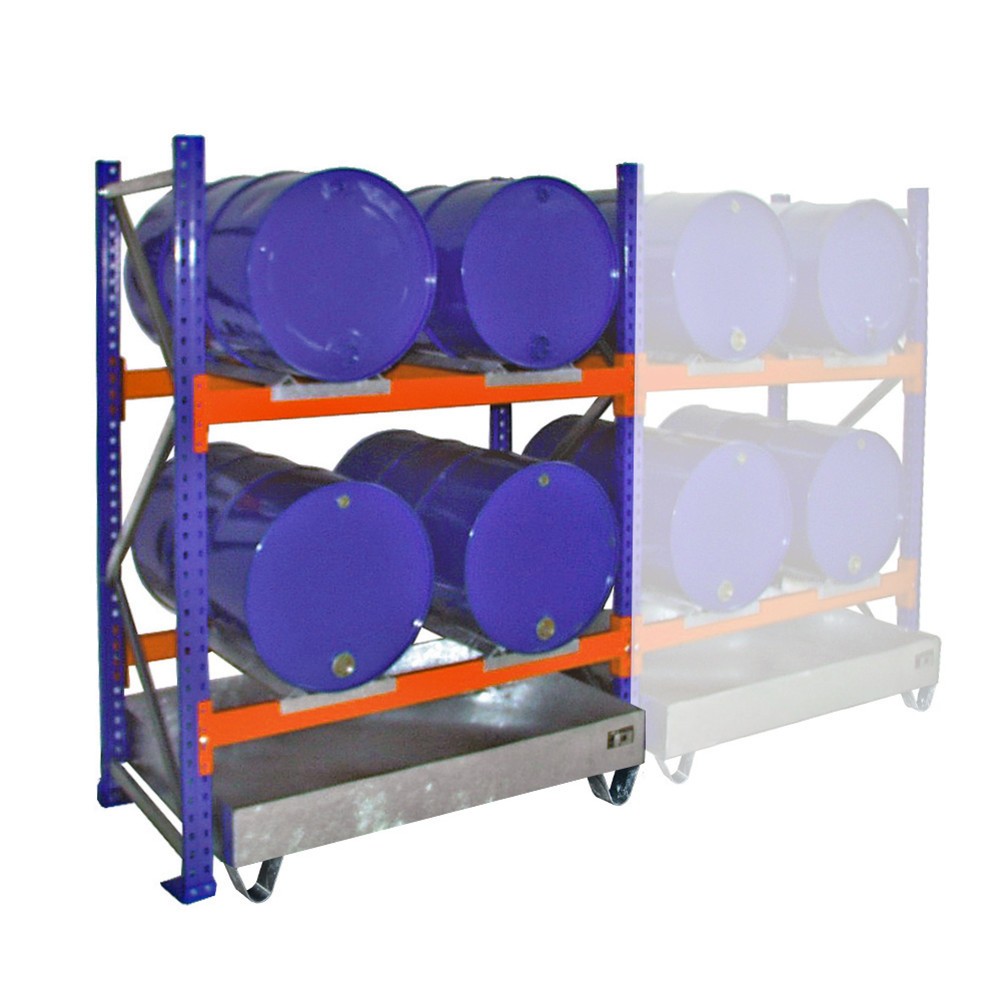 Product afbeelding: Vatenrek incl. lekbak, BV, 2 niveaus, zonder rooster, 4x 200 l liggend