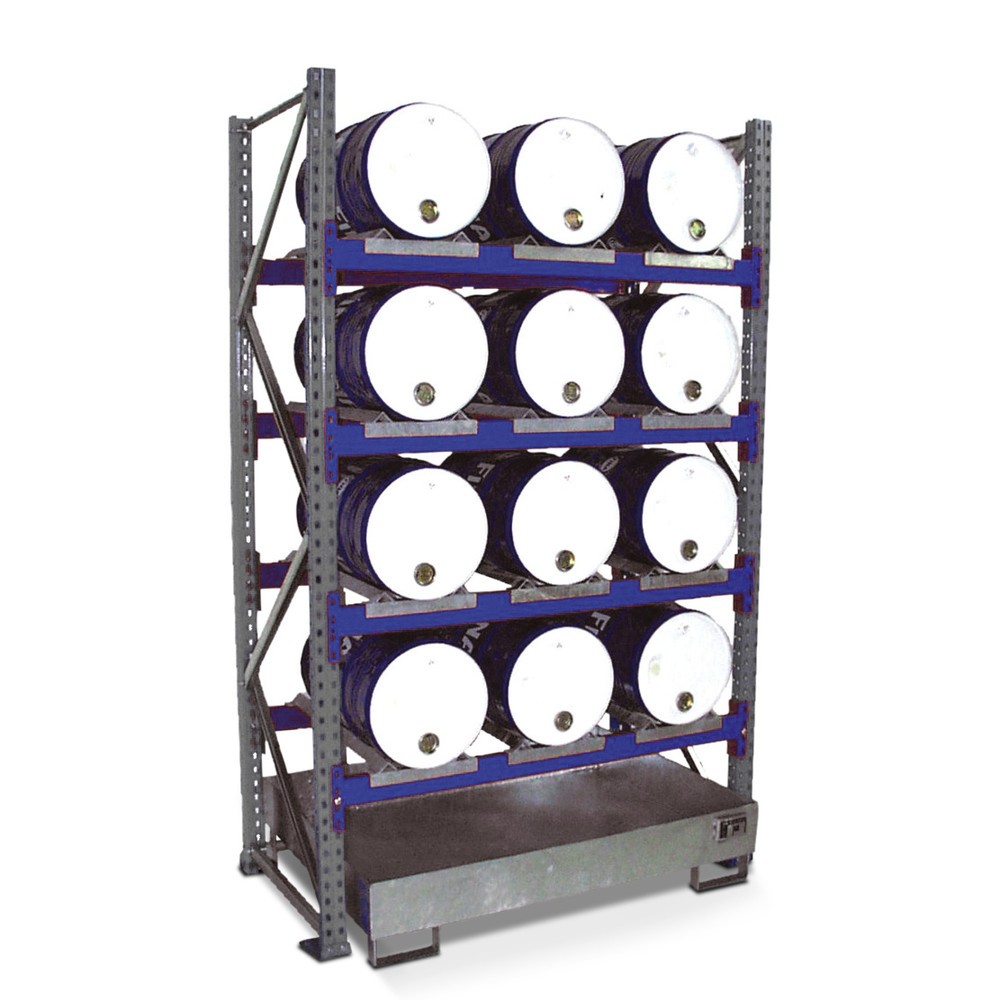 Product afbeelding: Vatenrek incl. lekbak, BV, 4 niveaus, zonder rooster, 12x 60 l liggend