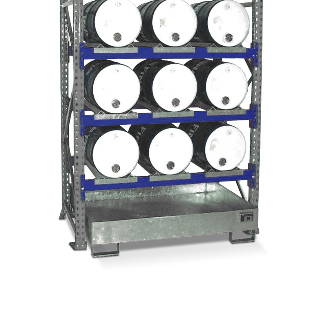 Product afbeelding: Vatenrek incl. lekbak, BV, 3 niveaus, zonder rooster, 9x 60 l liggend