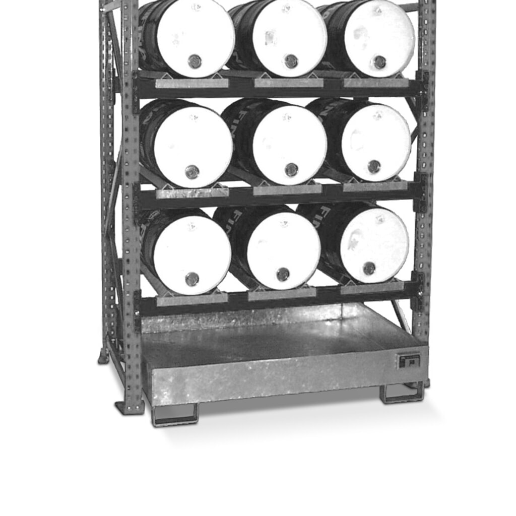Product afbeelding: Vatenrek incl. lekbak, BV, 3 niveaus, zonder rooster, 9x 60 l liggend