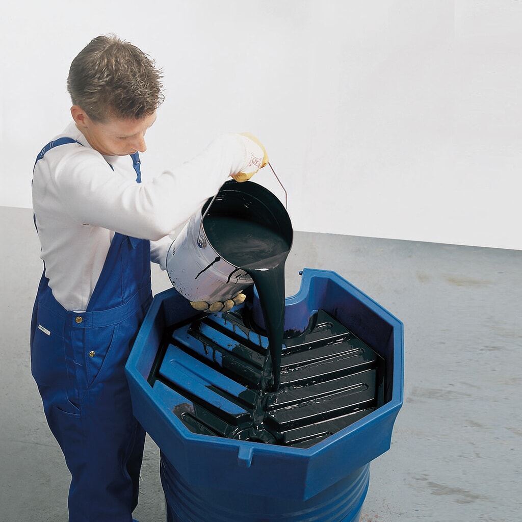 Vatentrechter asecos® van PE, met zeef Product afbeelding: Vatentrechter asecos® van PE, met zeef