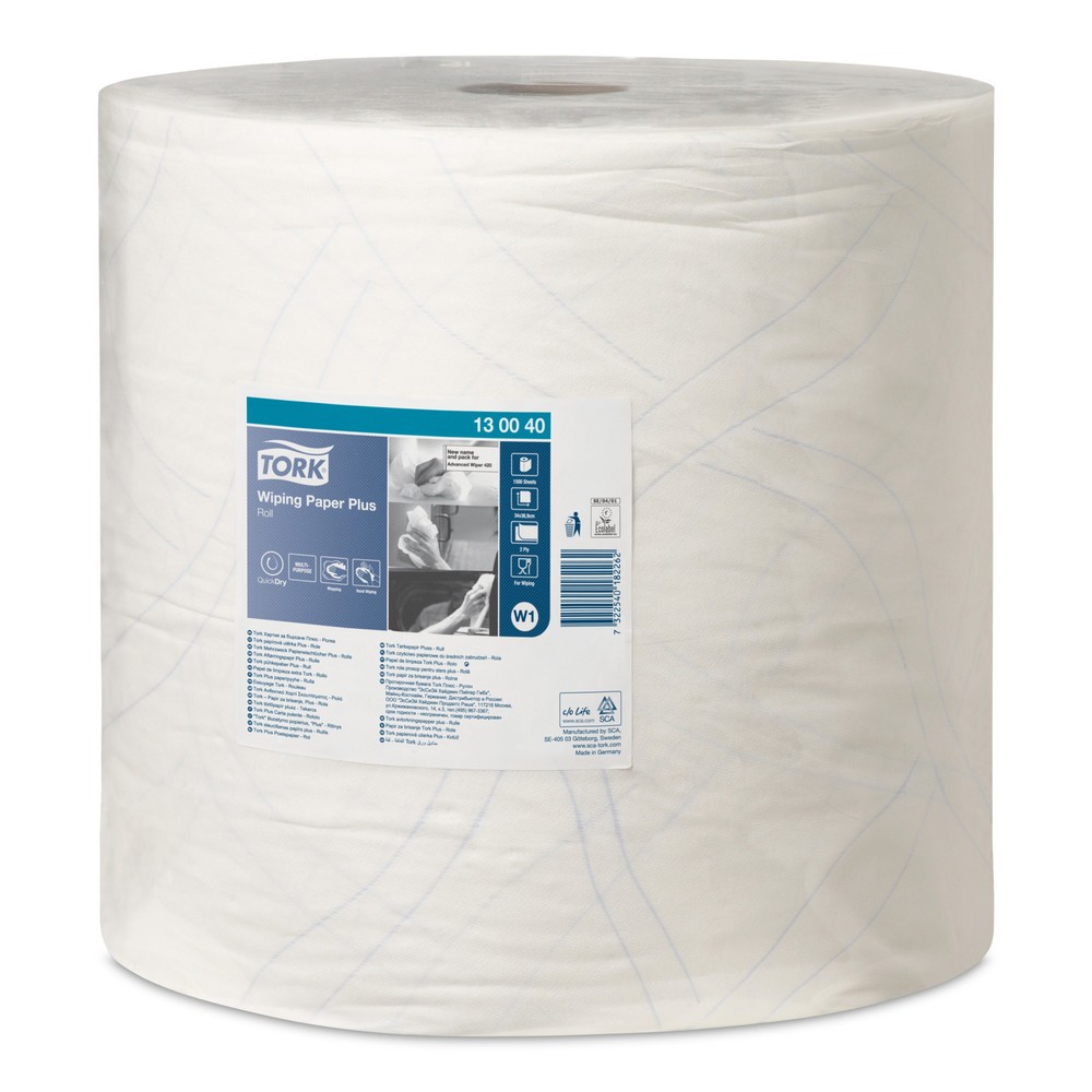 Product afbeelding: Poetsdoekjes TORK® Extra Stark, EU Ecolabel, hxb 340 x 370 mm, 1 rol, wit