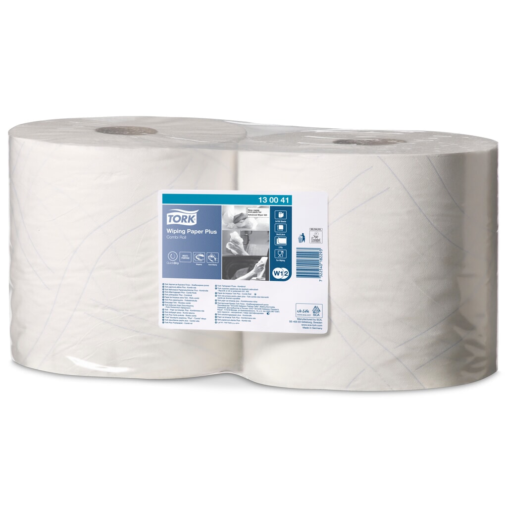 Poetsdoekjes TORK® Extra Stark, EU Ecolabel, hxb 340 x 235 mm, 2 rollen, wit Product afbeelding: Poetsdoekjes TORK® Extra Stark, EU Ecolabel, hxb 340 x 235 mm, 2 rollen, wit