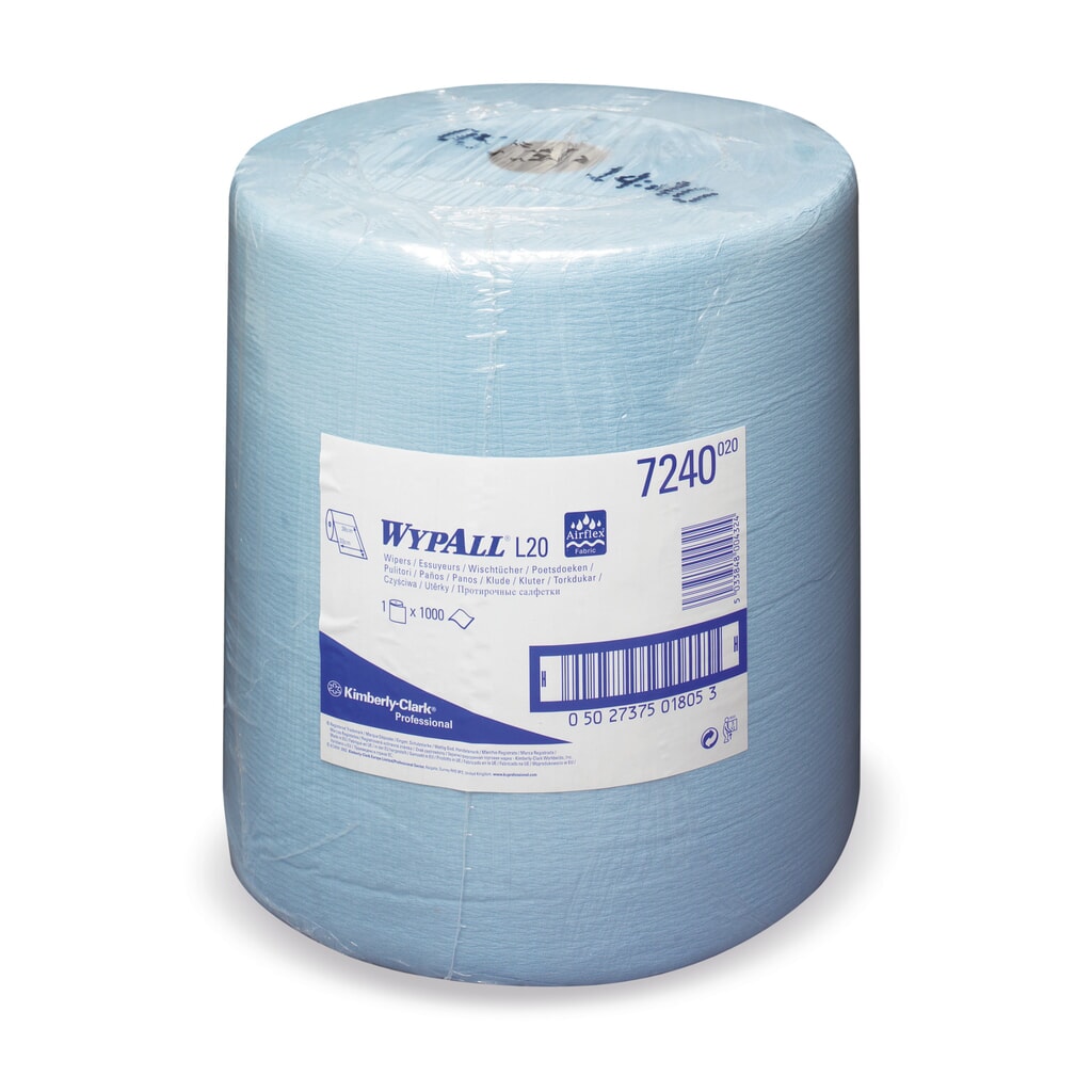 Poetsdoekjes WYPALL L10 Extra+, hxb 385 x 235 mm, 1.000 doekjes, blauw Product afbeelding: Poetsdoekjes WYPALL L10 Extra+, hxb 385 x 235 mm, 1.000 doekjes, blauw