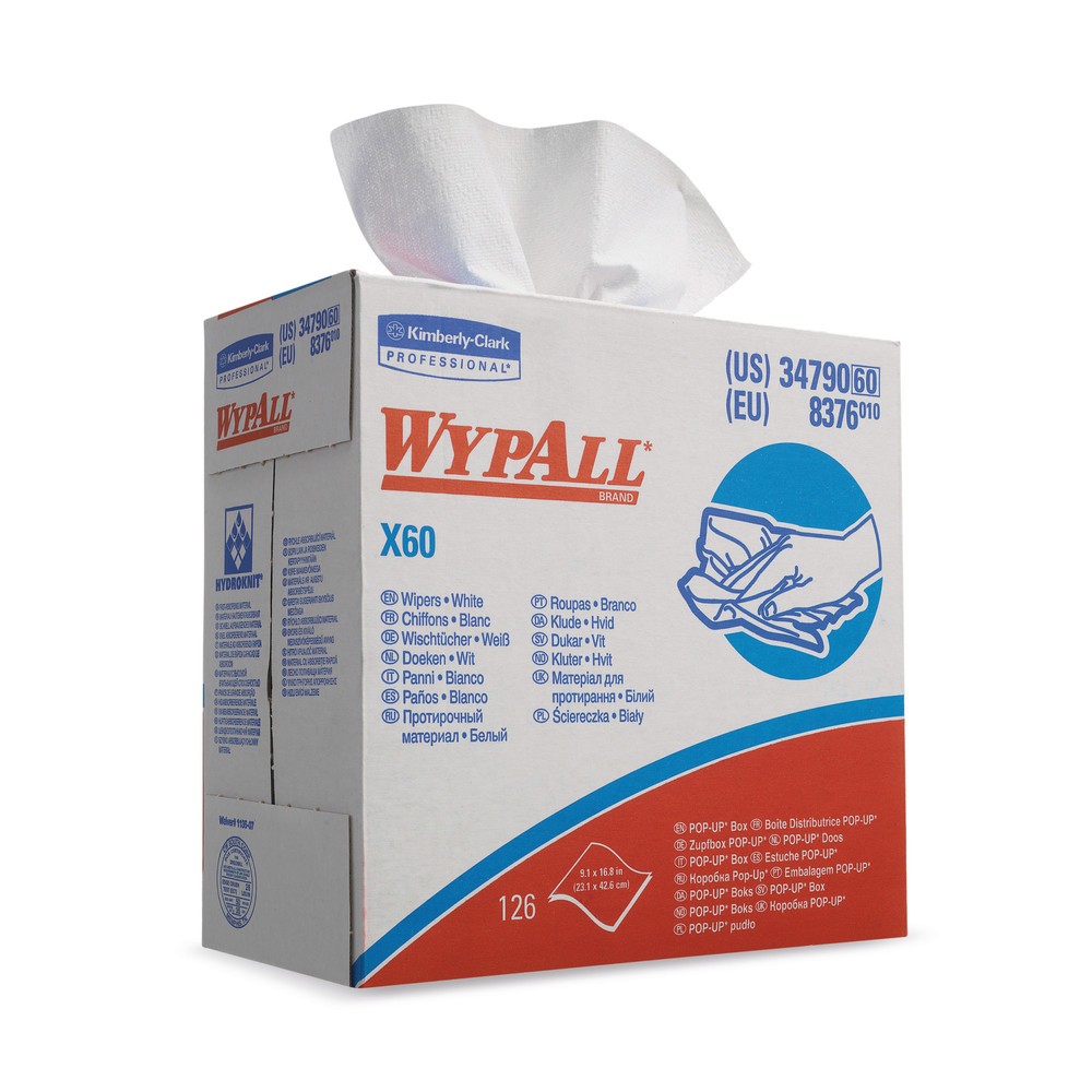 Product afbeelding: Poetsdoekjes WYPALL X60, hxb 231 x 426 mm, doos, wit