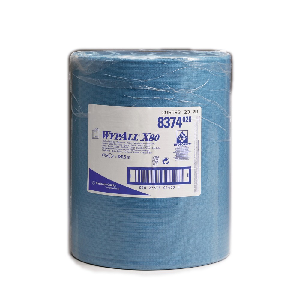 Product afbeelding: Poetsdoekjes WYPALL X80, hxb 340 x 315 mm, grote rol, wit