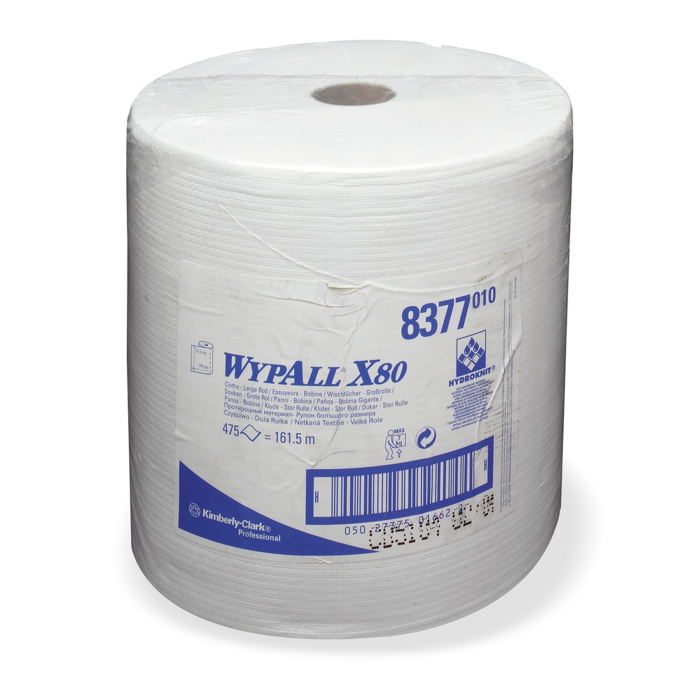 Productafbeelding nr. 2: Poetsdoekjes WYPALL X80, hxb 340 x 315 mm, grote rol, wit