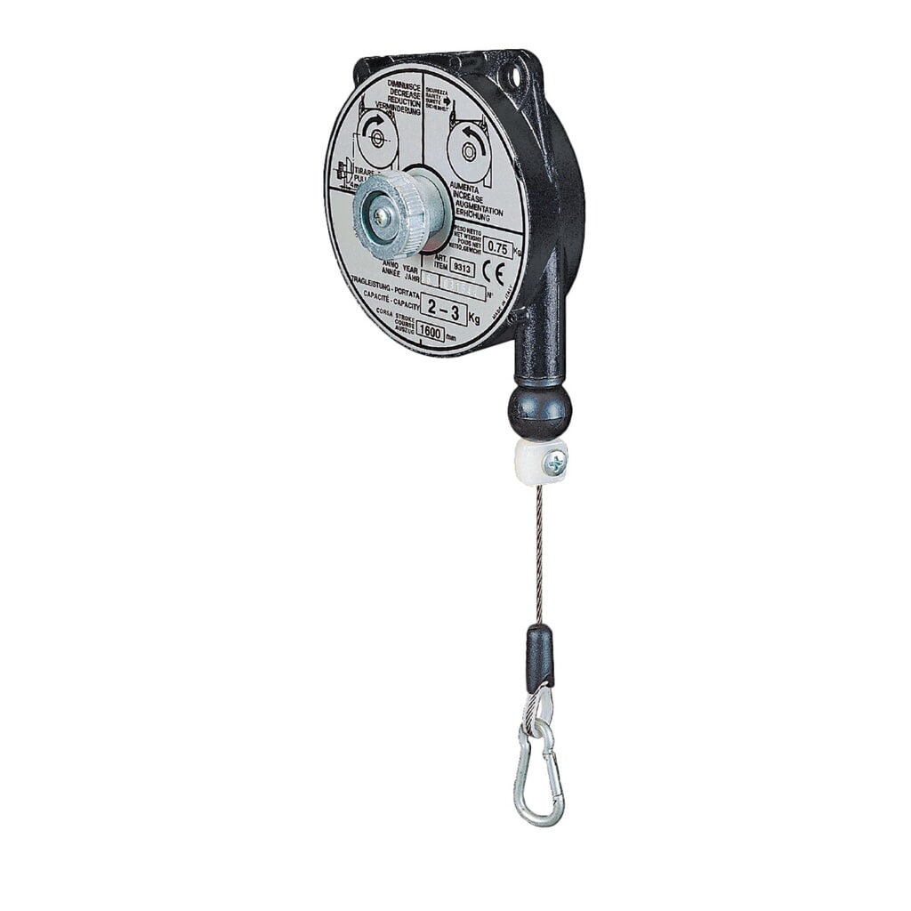 Veerbalancer, uittrekkabel 1,6 m, capaciteit 0,2-0,5 kg Product afbeelding: Veerbalancer, uittrekkabel 1,6 m, capaciteit 0,2-0,5 kg