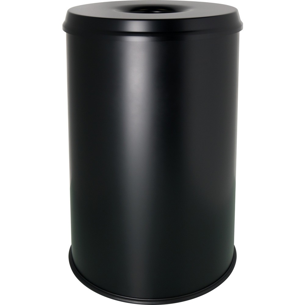 Veiligheidsafvalbak helit "the guardian", 30 liter, met doofkop, zwart Product afbeelding: Veiligheidsafvalbak helit "the guardian", 30 liter, met doofkop, zwart