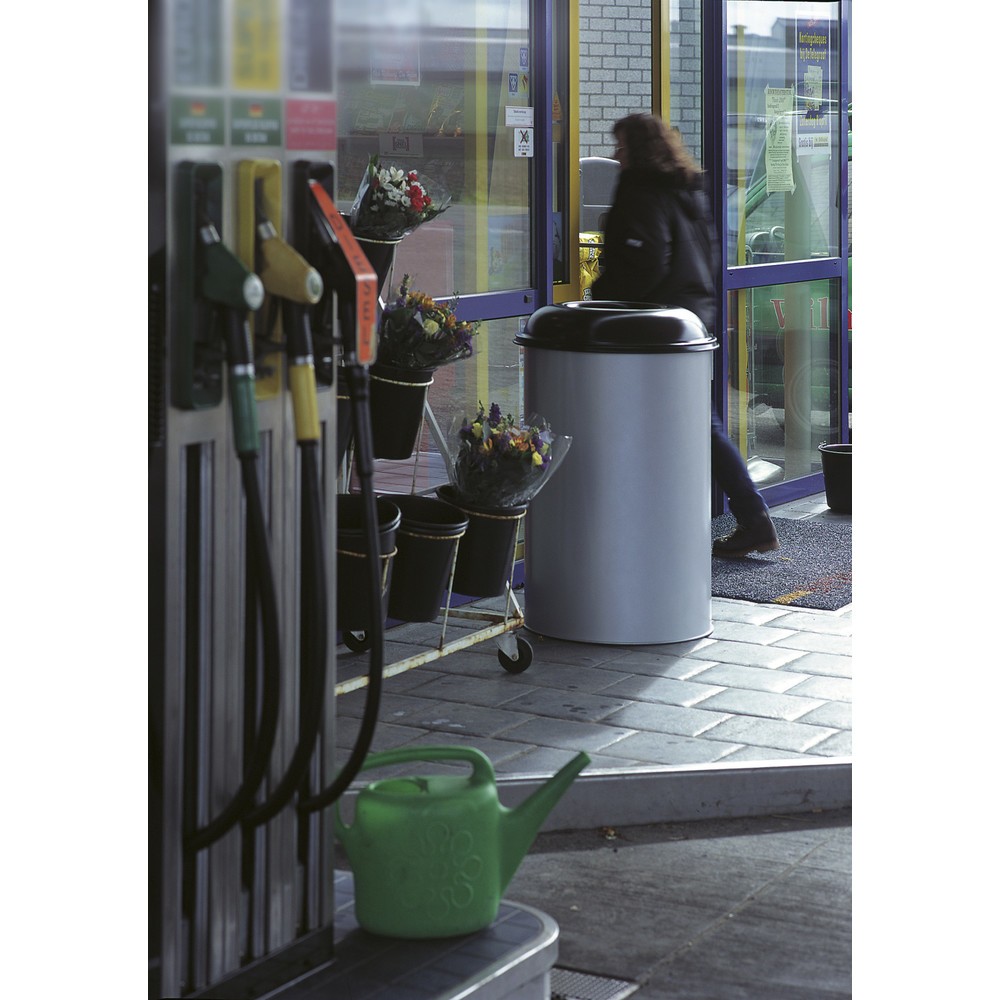 Productafbeelding nr. 2: Veiligheidsafvalbak, zelfdovend, staal, 200 liter, aluminiumgrijs, zwart