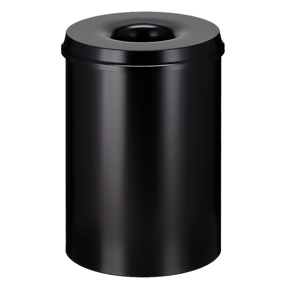 Product afbeelding: Veiligheidsafvalbak, zelfdovend, staal, 30 liter, zwart