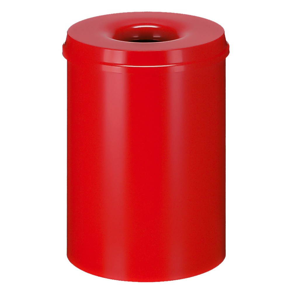 Productafbeelding nr. 1: Veiligheidsafvalbak, zelfdovend, staal, 30 liter, rood