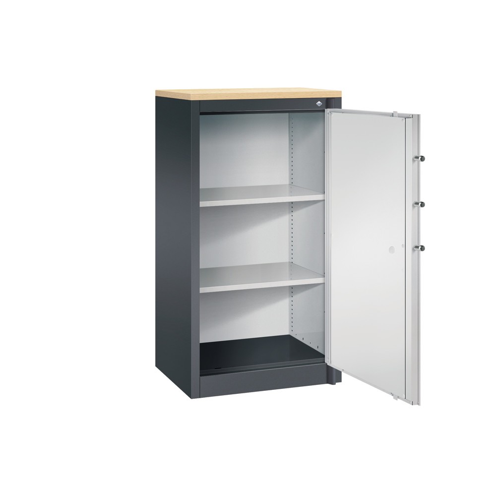Productafbeelding nr. 3: Veiligheidsdraaideurkast C+P, 3 OH, hxbxd 1.226 x 650 x 500 mm, zwartgrijs/lichtgrijs, Esdoorn